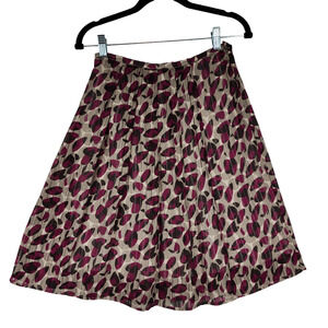 Suzuya A Line Skirt S‎ Women Cherry Red White Layers Leaves Polka Dot Flowy Vtg